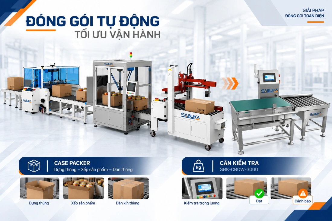 Giải pháp dây chuyền sản xuất vật liệu xây dựng khâu đóng gói tự động