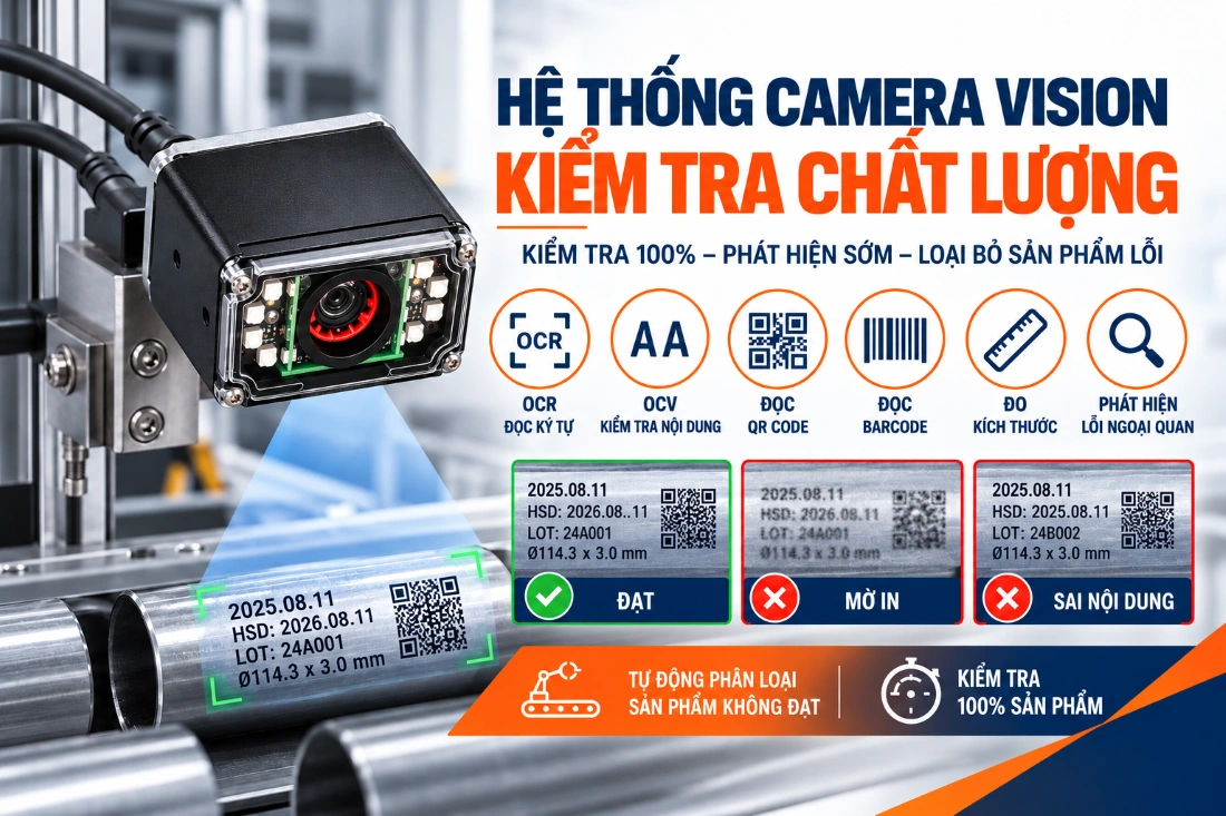 Giải pháp in date code và truy xuất nguồn gốc trong dây chuyền sản xuất ống thép