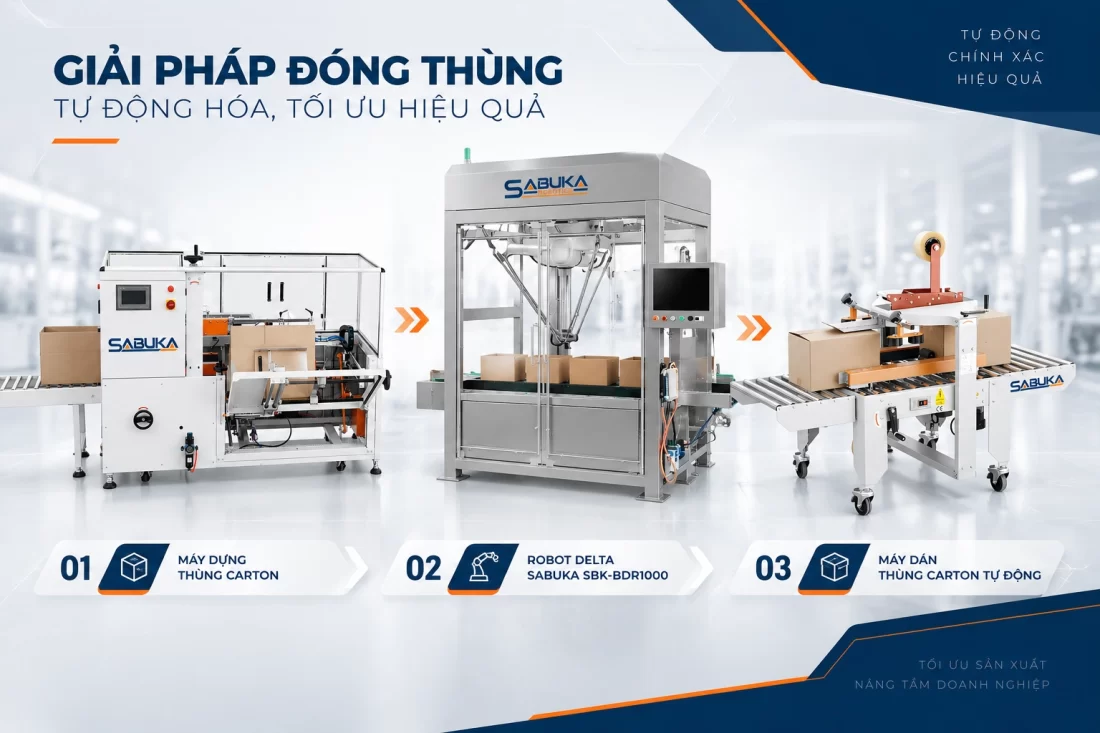 Tự động hóa công đoạn đóng gói cuối dây chuyền sản xuất linh kiện điện tử