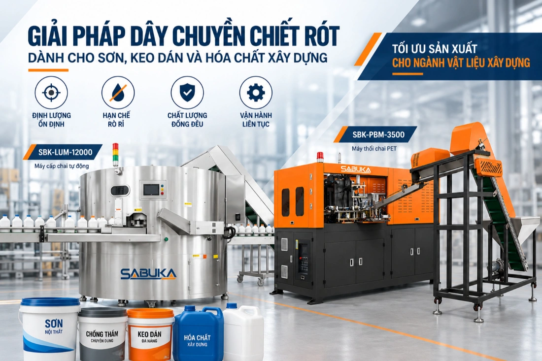 Giải pháp dây chuyền sản xuất vật liệu xây dựng khâu chiết rót tự động