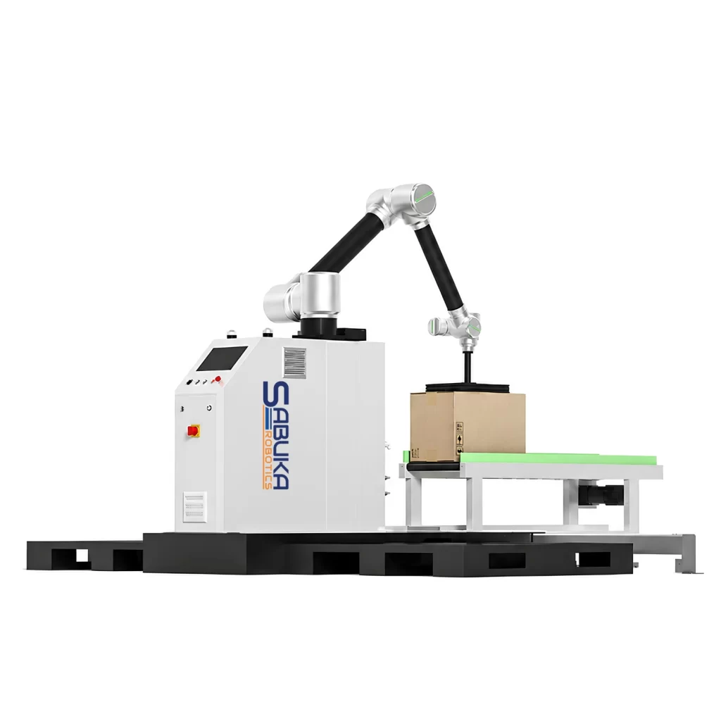 Cobot xếp hàng lên pallet
