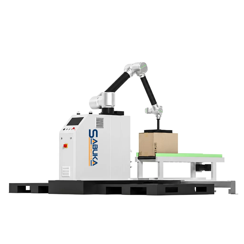 Cobot xếp hàng lên pallet