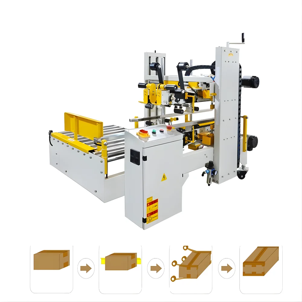 Máy dán cạnh thùng carton 4 góc tự động đạt chuẩn