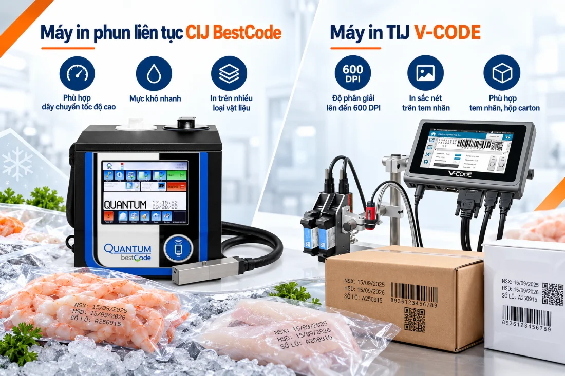 Công nghệ in date phù hợp với ứng dụng ngành sản xuất thực phẩm đông lạnh