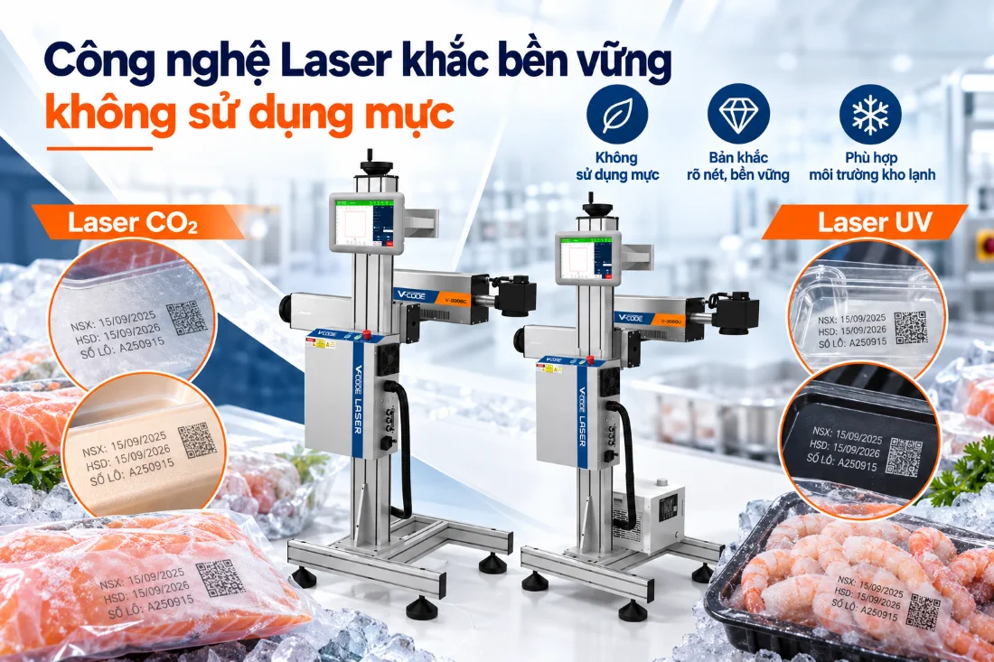 Công nghệ in date phù hợp với ứng dụng ngành sản xuất thực phẩm đông lạnh