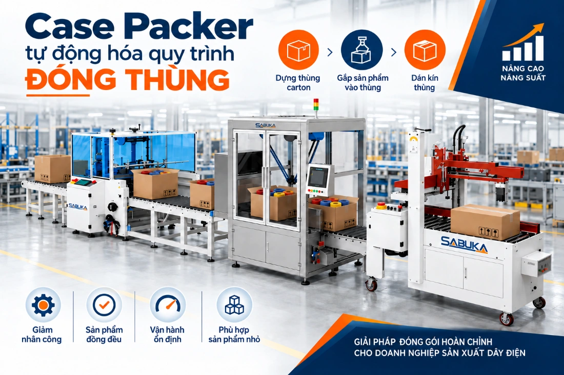 Giải pháp tự động hóa đóng gói cuối dây chuyền sản xuất dây cáp điện