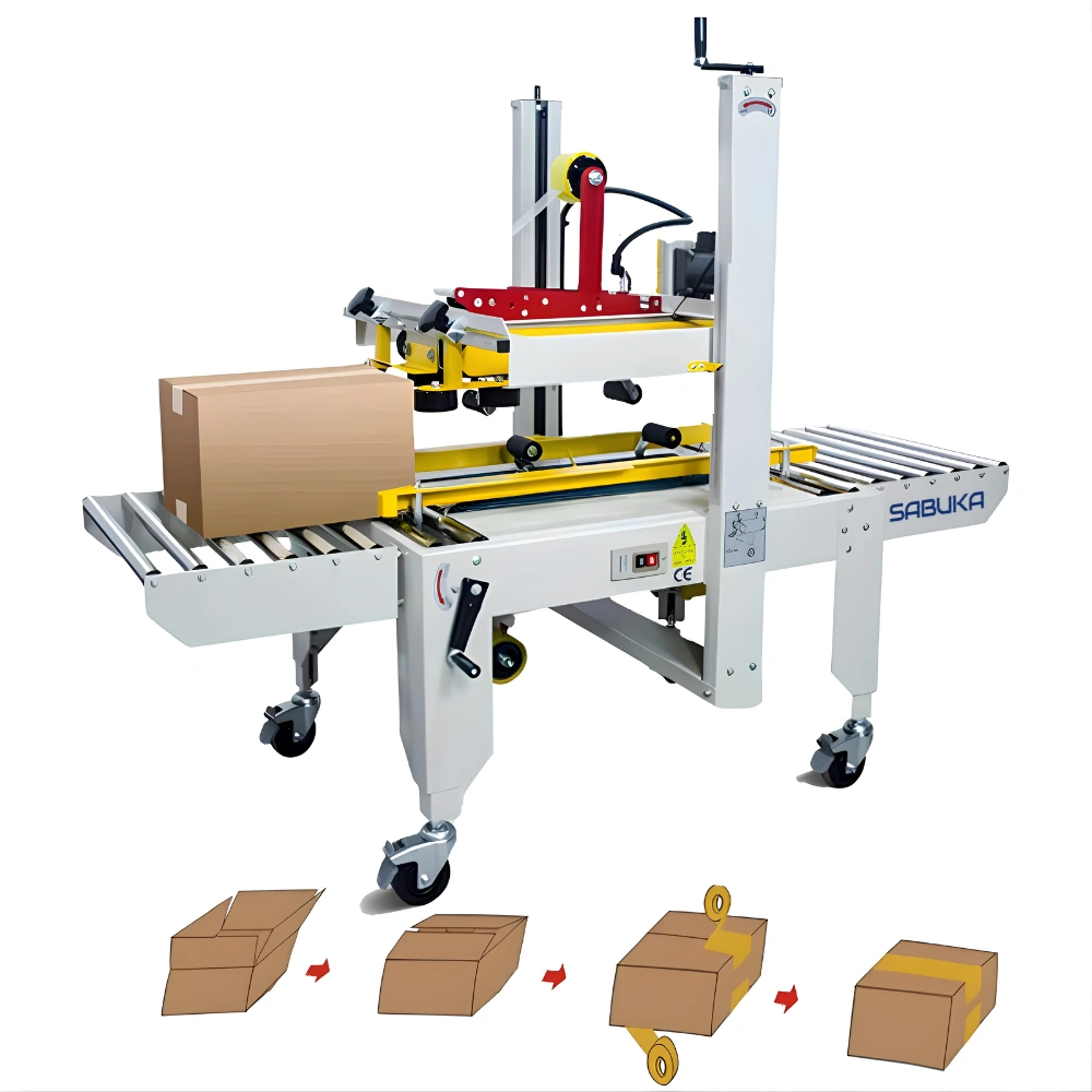 Máy dán thùng carton tự động 2 mặt chính hãng giá tốt