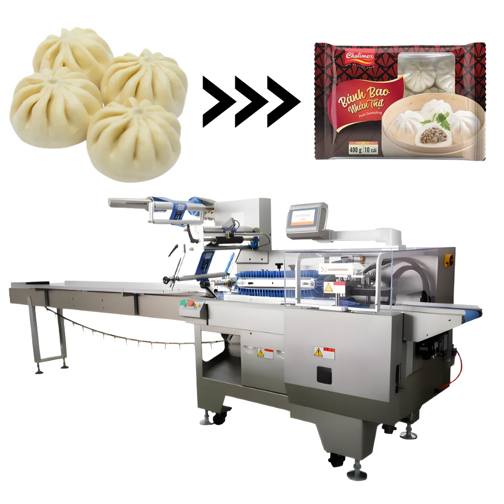 Máy đóng gói bánh bao nằm ngang tự động chất lượng cao