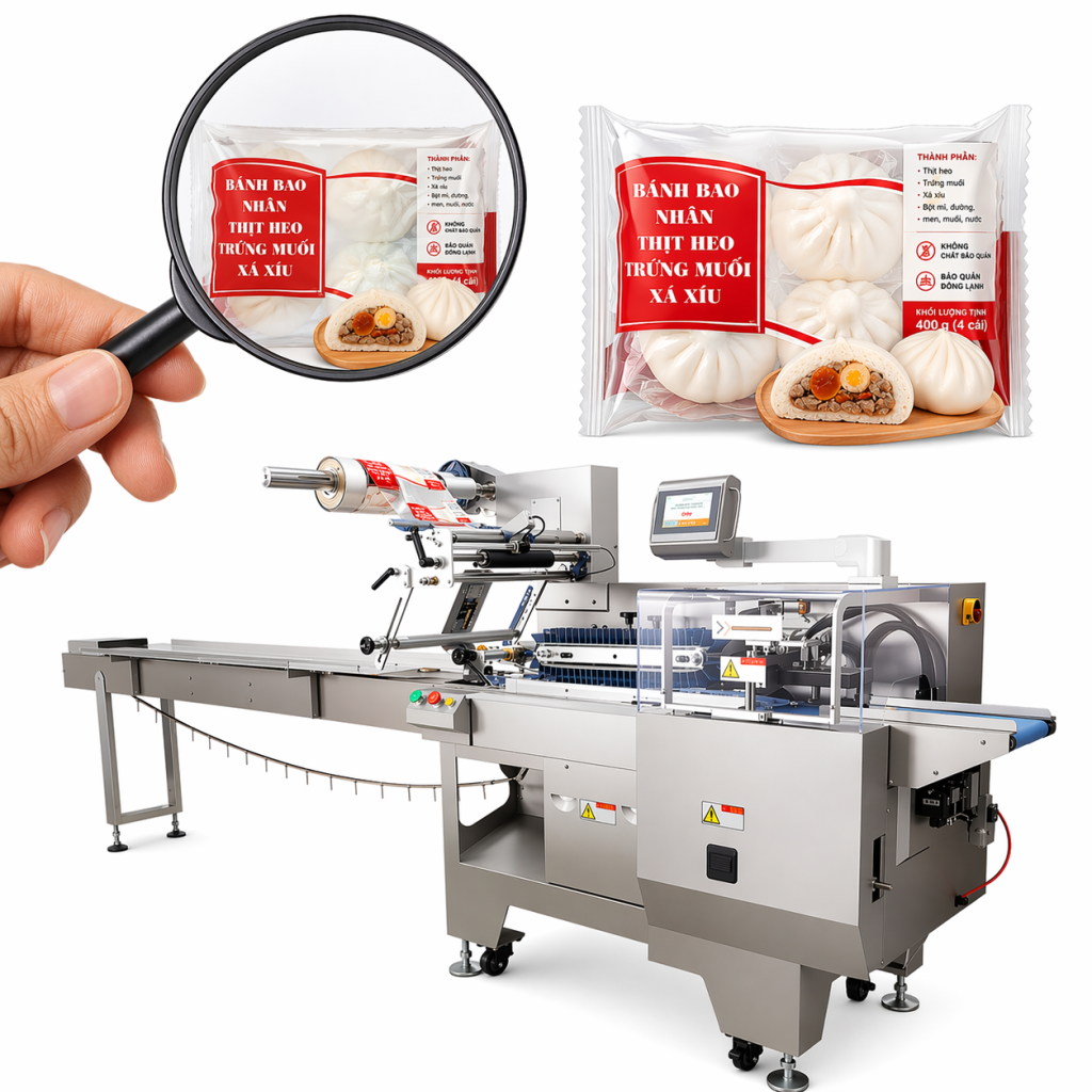Máy đóng gói bánh bao phù hợp với các cơ sở sản xuất vừa và lớn, doanh nghiệp kinh doanh thực phẩm đông lạnh
