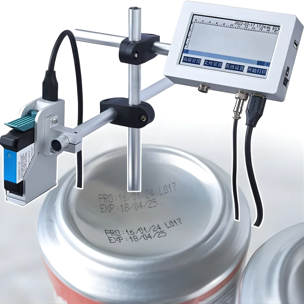 Chai tròn, lon, ống tuýp, nắp chai: nên ưu tiên máy in phun liên tục (CIJ) nhờ khả năng in ổn định trên bề mặt cong không đồng đều