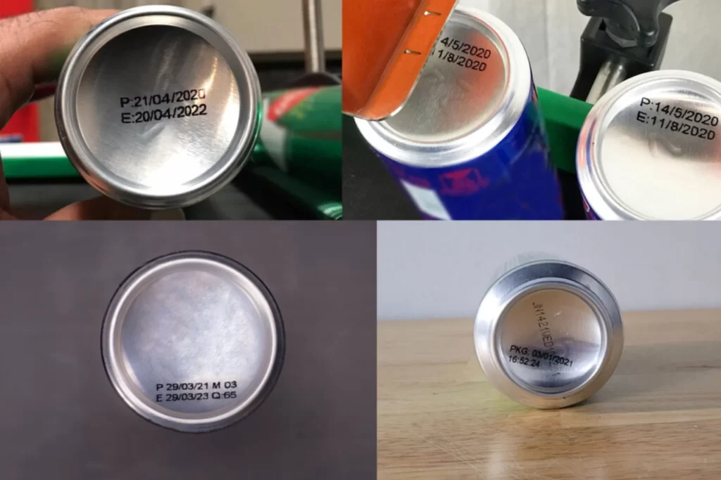 in date trên bề mặt cong như chai tròn, lon, nắp, ống tuýp… lại phức tạp hơn rất nhiều so với in trên bề mặt phẳng