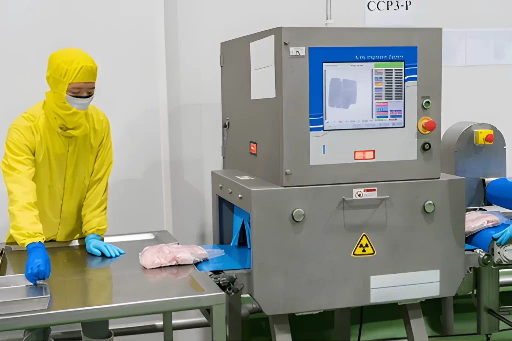 Thiết bị sử dụng công nghệ tia X công nghiệp để quét xuyên qua dòng nguyên liệu rời liên tục như gạo, hạt, ngũ cốc, trái cây sấy, thịt cá,...