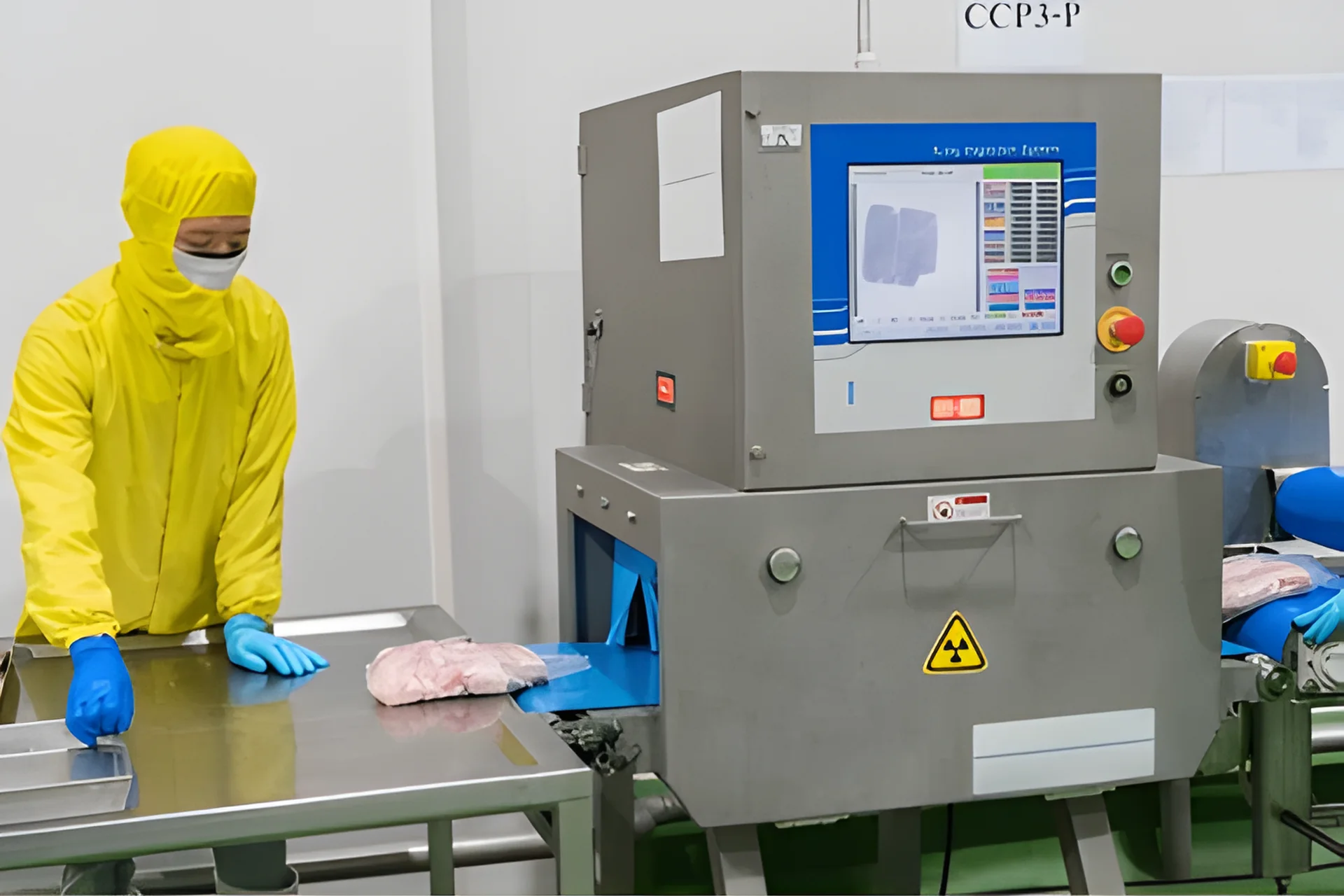 Thiết bị sử dụng công nghệ tia X công nghiệp để quét xuyên qua dòng nguyên liệu rời liên tục như gạo, hạt, ngũ cốc, trái cây sấy, thịt cá,...