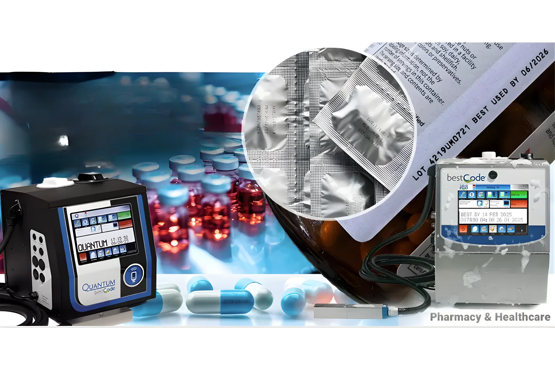 Máy in date code cho ngành dược phẩm đạt chuẩn GMP