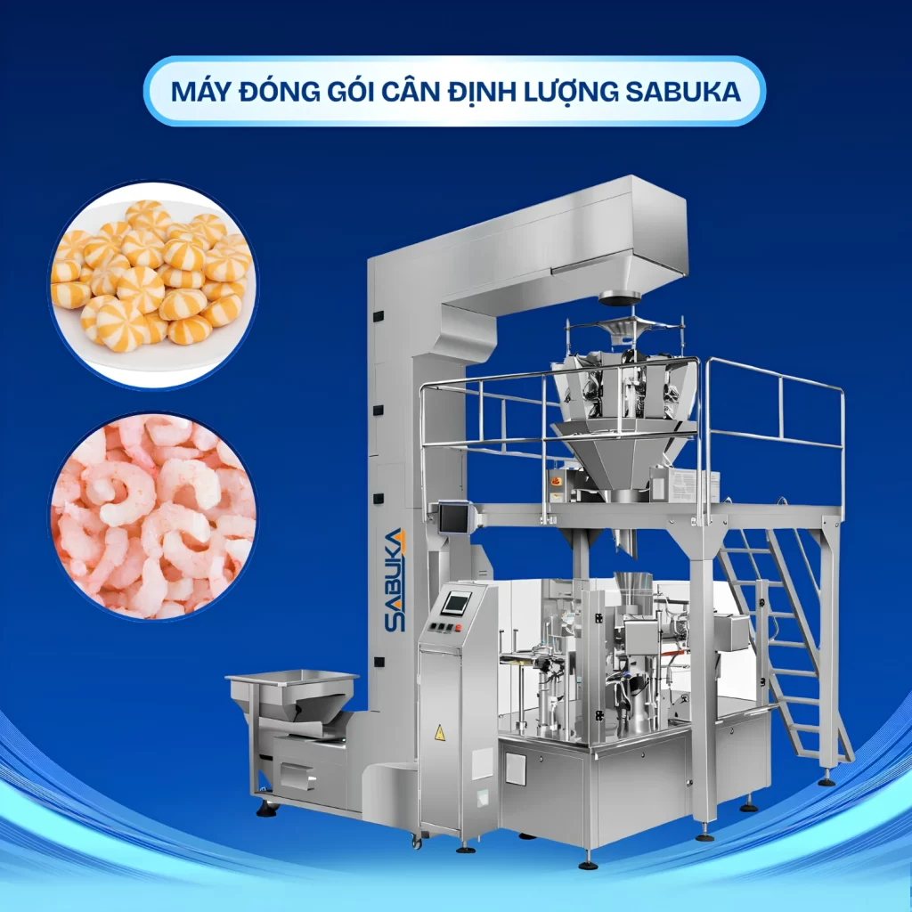 Hệ thống cân định lượng đóng gói cá viên tự động đồng bộ HCM
