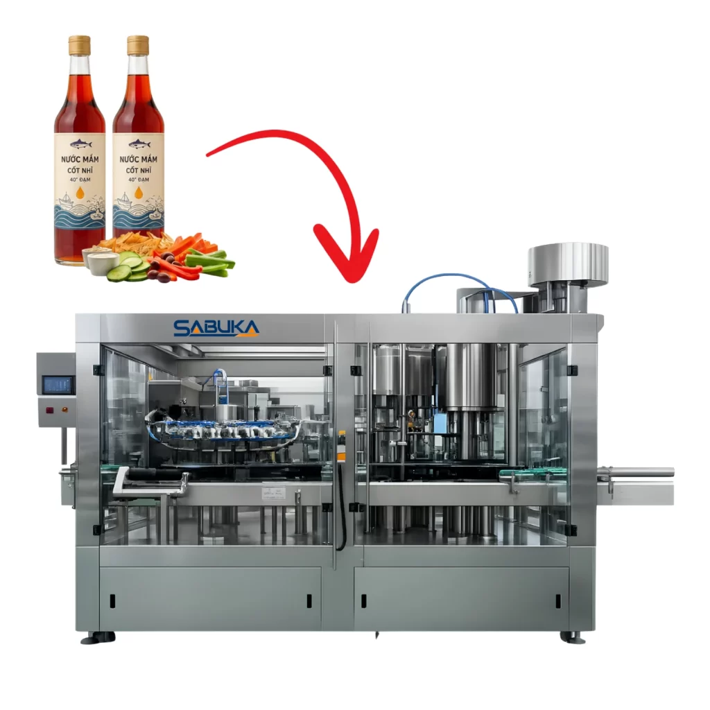Máy chiết rót nước mắm 3 in 1 Sabuka tự động chiết đồng đều