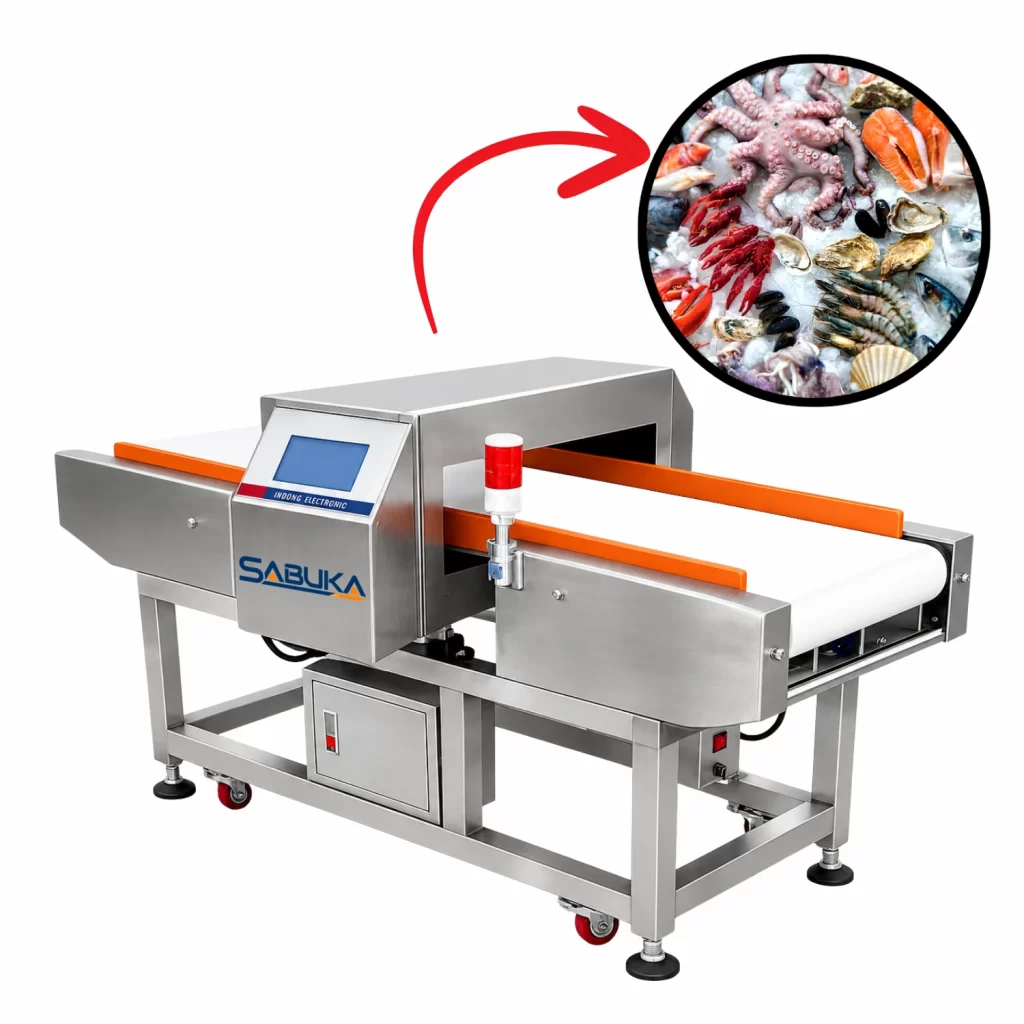 Máy dò kim loại hải sản Sabuka tự động dễ vận hành giá tốt