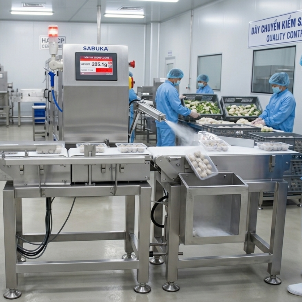 Hệ thống loại bỏ sản phẩm không đạt tự động