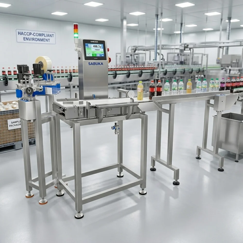 Cân kiểm tra trọng lượng chai Sabuka tự động chính xác cao