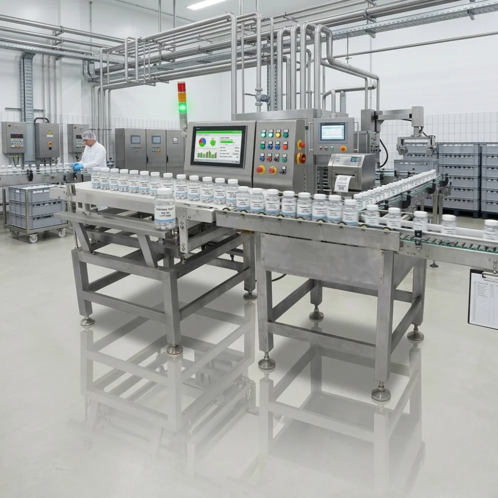 ợi ích lớn nhất của cân kiểm tra trọng lượng là khả năng kiểm soát trọng lượng sản phẩm một cách chính xác và liên tục