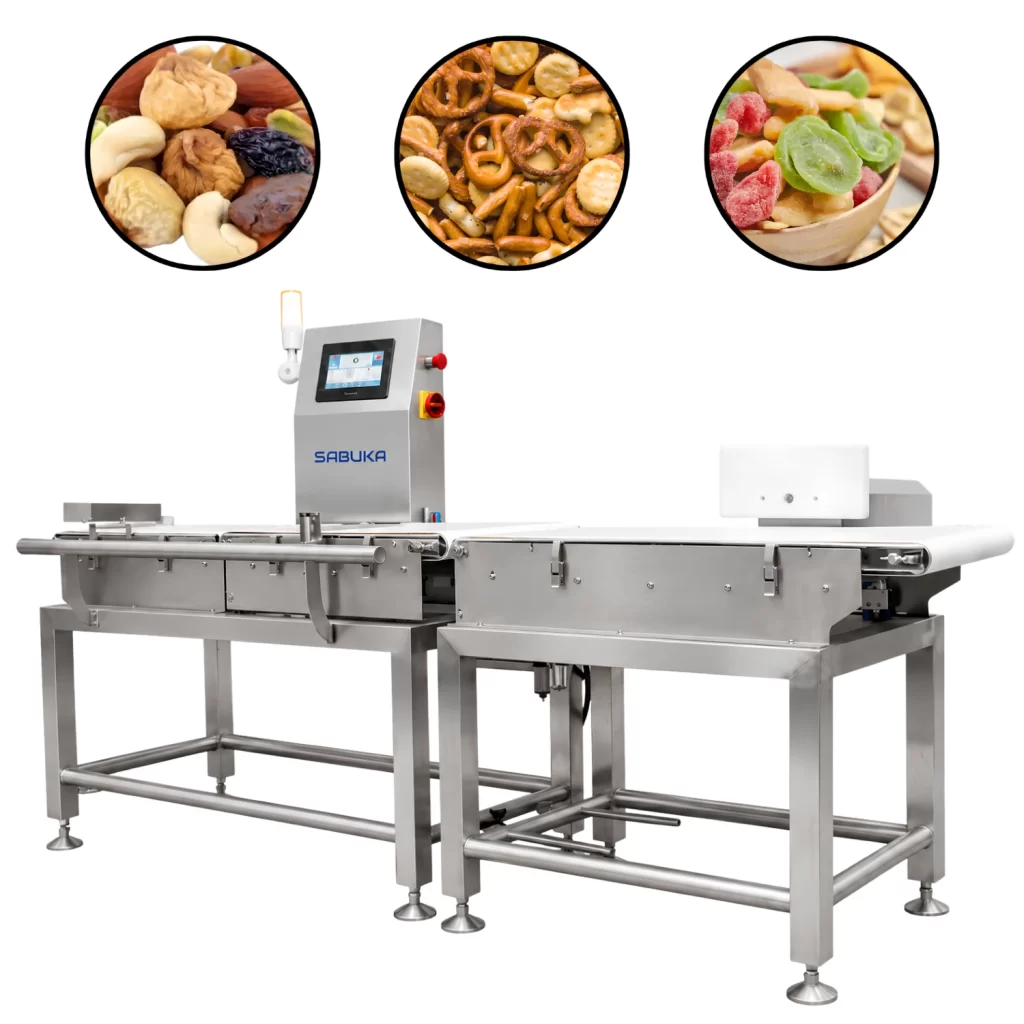 Cân kiểm tra trọng lượng trái cây sấy tự động đạt chuẩn HCM