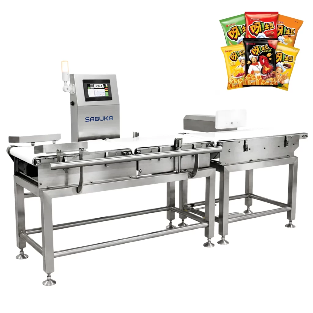 Cân kiểm tra trọng lượng trái cây sấy tự động đạt chuẩn HCM
