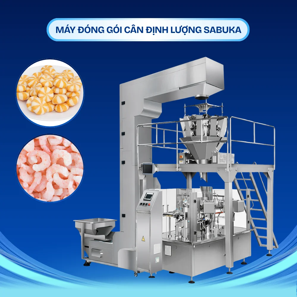 Hệ thống cân định lượng đóng gói cá viên tự động đồng bộ HCM