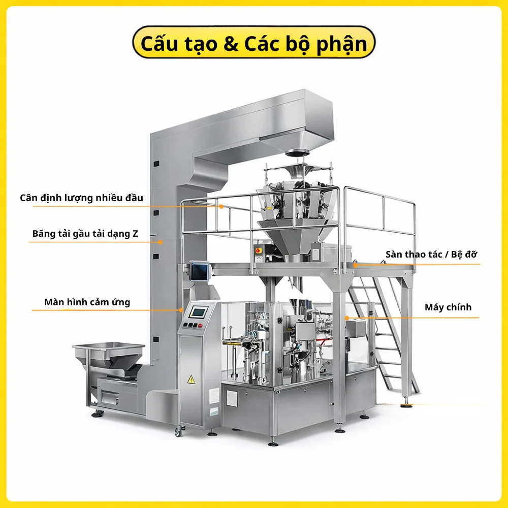 Hệ thống cân định lượng đóng gói cá viên tự động đồng bộ HCM