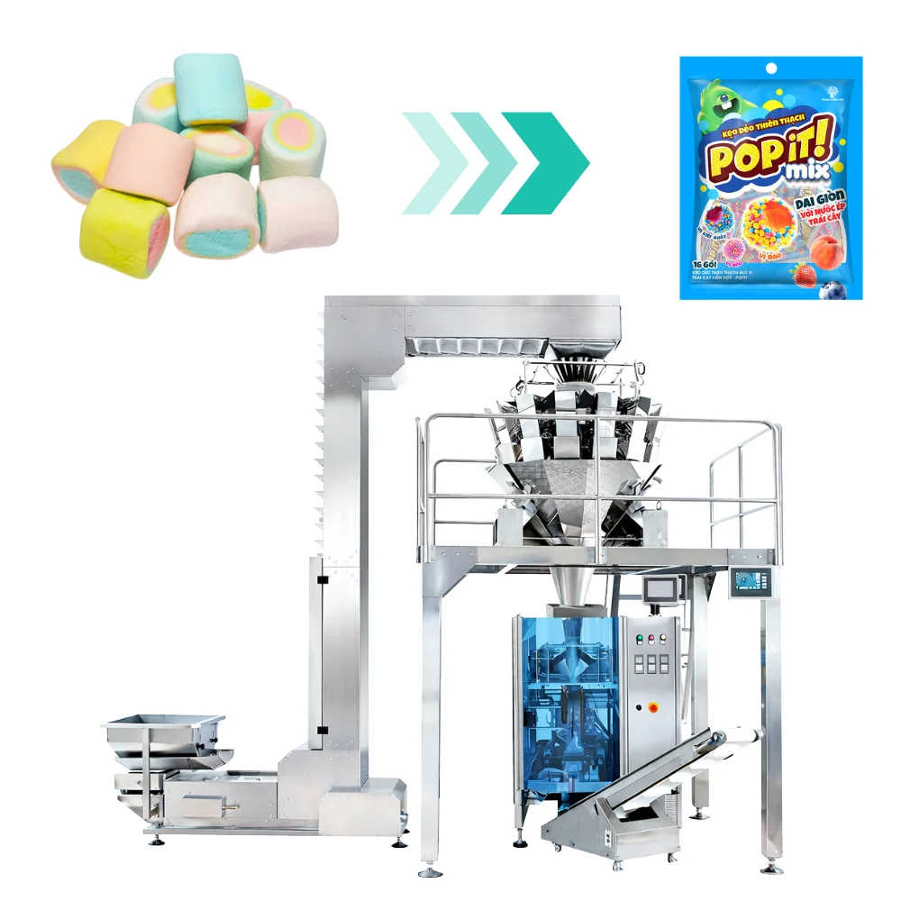 Hệ thống cân định lượng đóng gói kẹo tự động chính xác cao