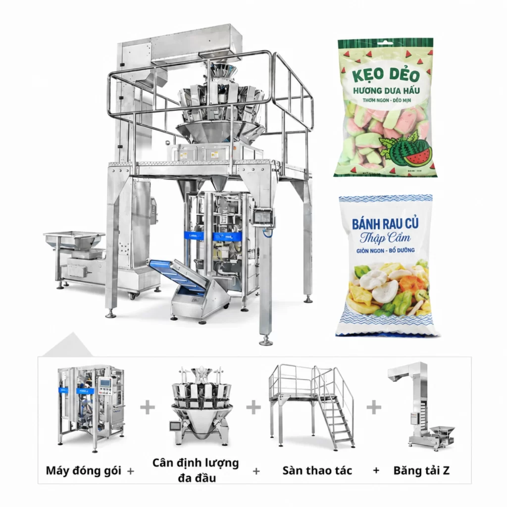 Hệ thống cân định lượng đóng gói kẹo Sabuka SBK-CDWS-2000