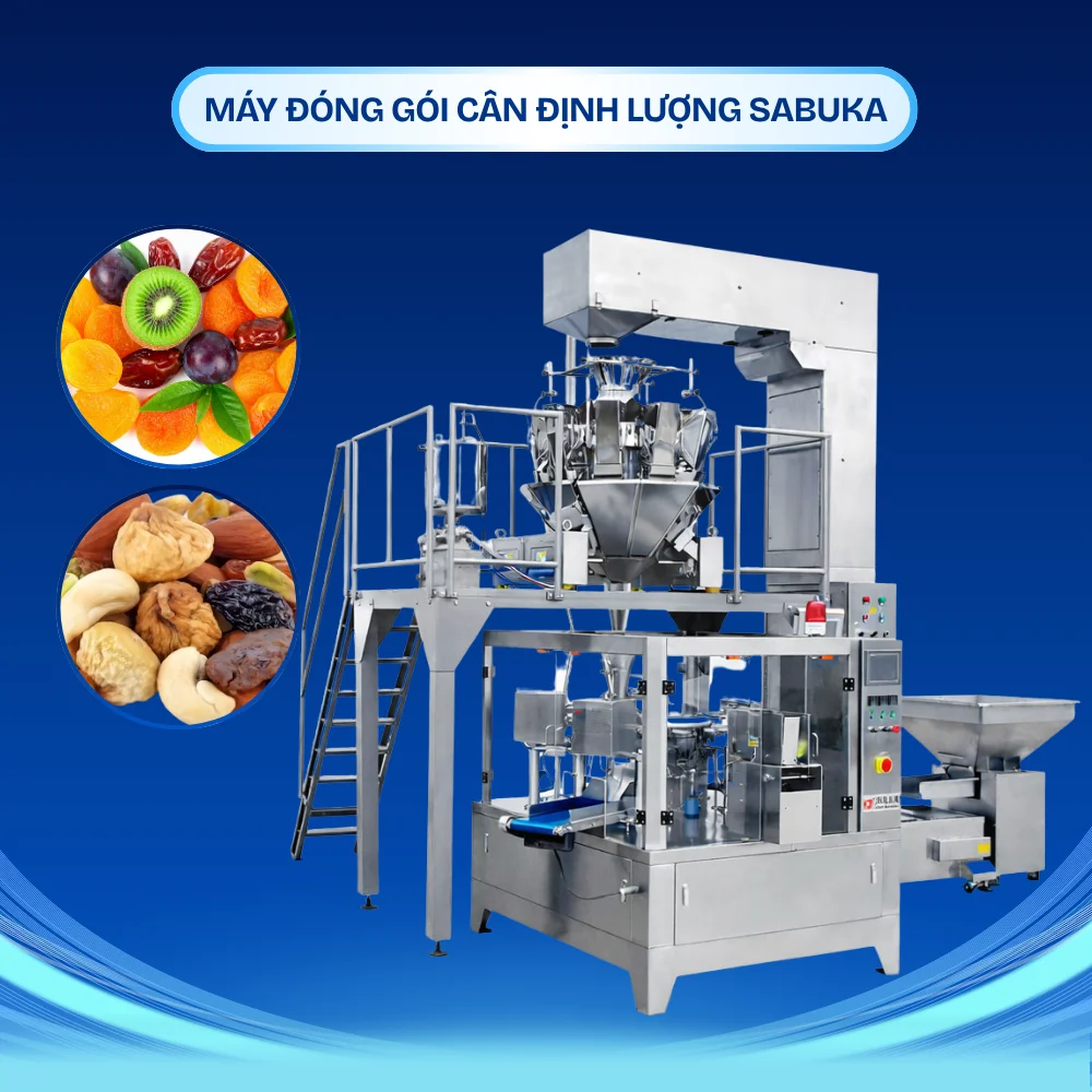Hệ thống cân định lượng đóng gói trái cây sấy đạt chuẩn HCM