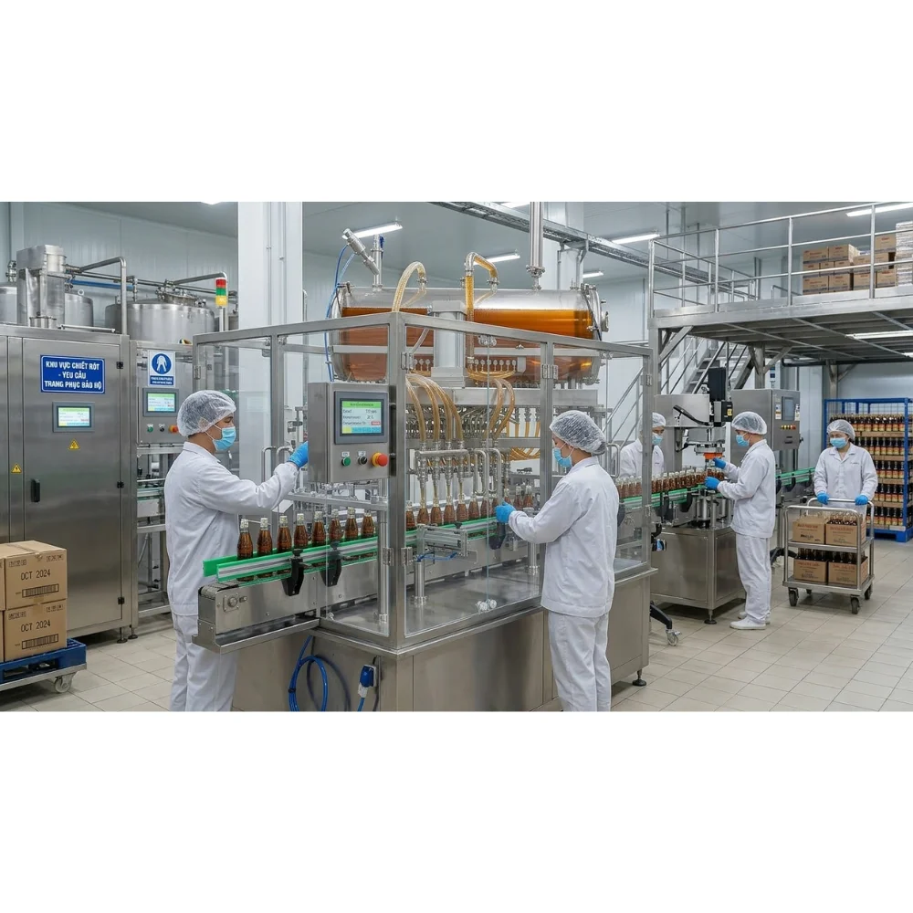 Máy chiết rót nước mắm tự động Sabuka SBK-FFM-1000 được thiết kế với dải chiết rót rộng, cho phép điều chỉnh linh hoạt nhiều dung tích khác nhau