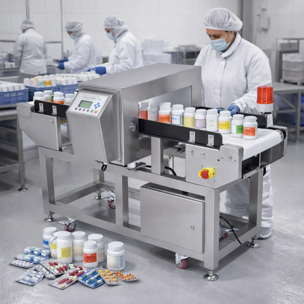 Máy dò kim loại cao tần chính xác cho thực phẩm, dược phẩm