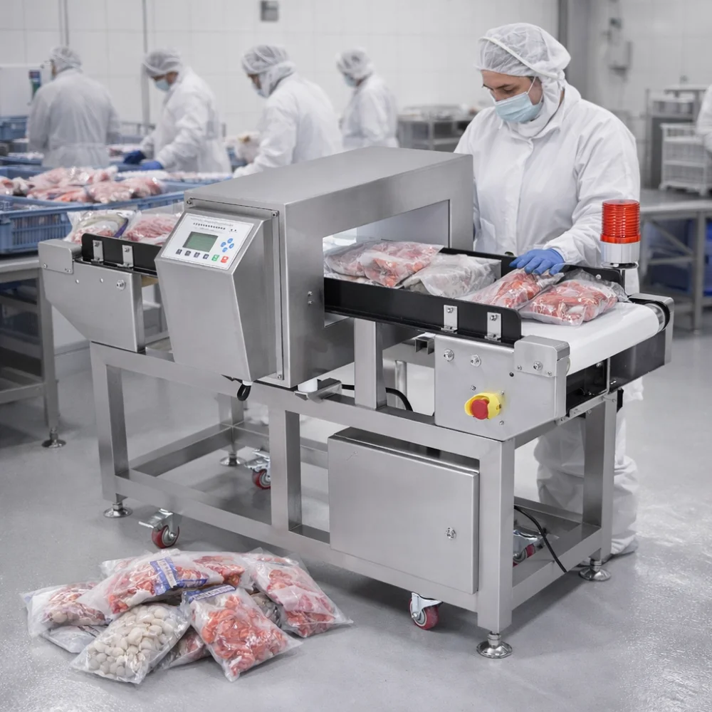 máy dò kim loại thực phẩm giúp doanh nghiệp giảm thiểu tối đa rủi ro bị thu hồi sản phẩm hoặc trả hàng