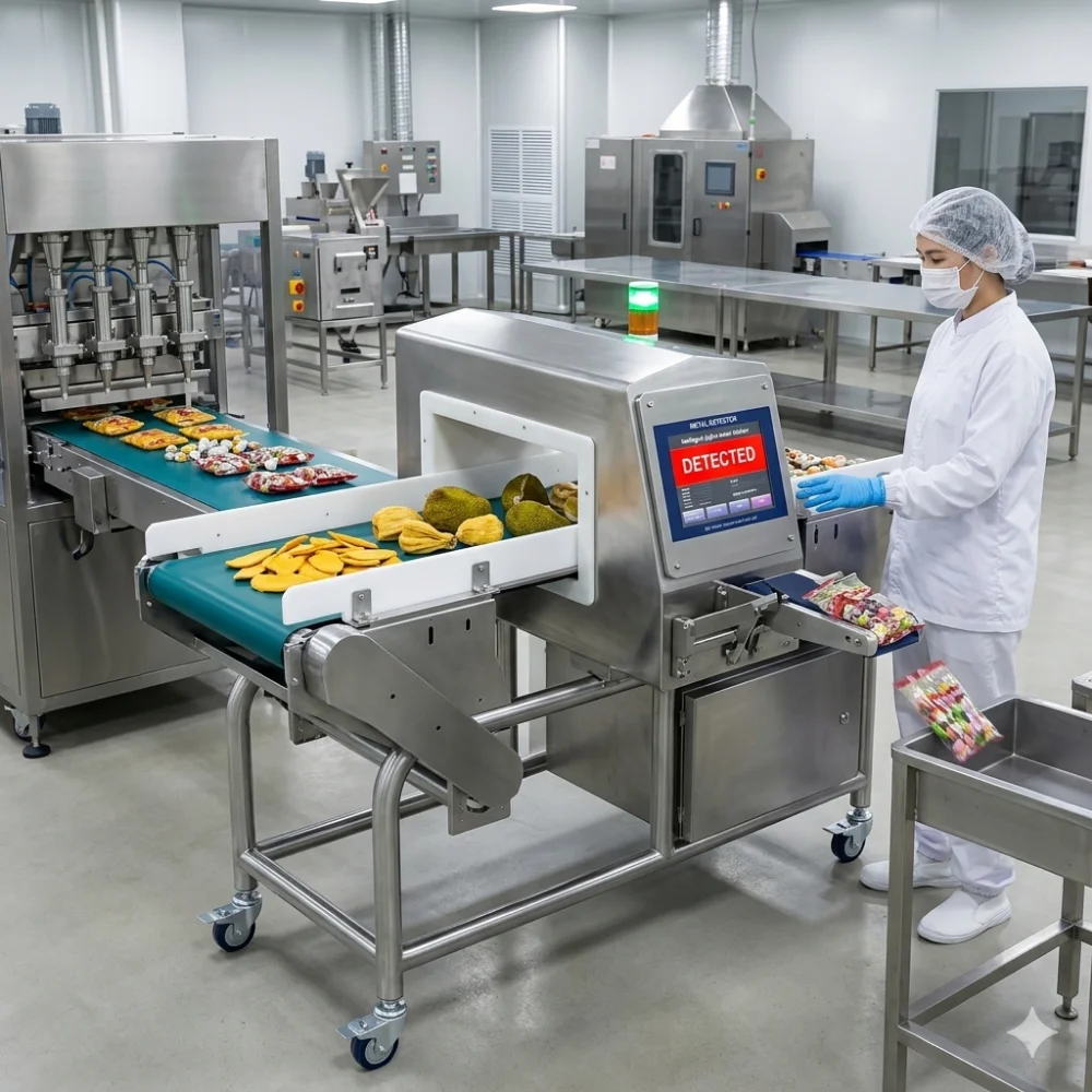 Máy dò kim loại trái cây sấy Sabuka kiểm tra nhanh chính xác