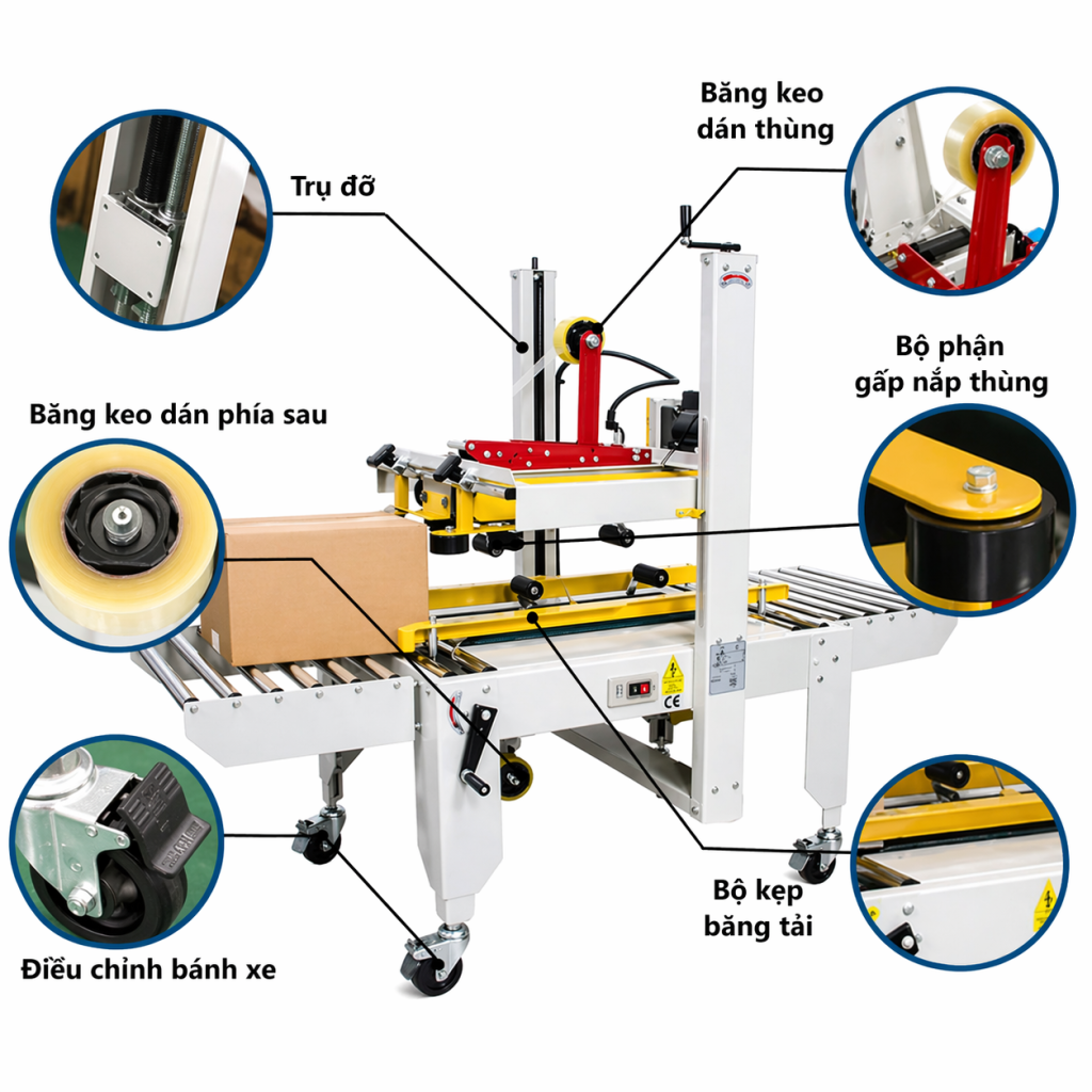 Structure of the Sabuka Automatic Two-Side Carton Sealing Machine