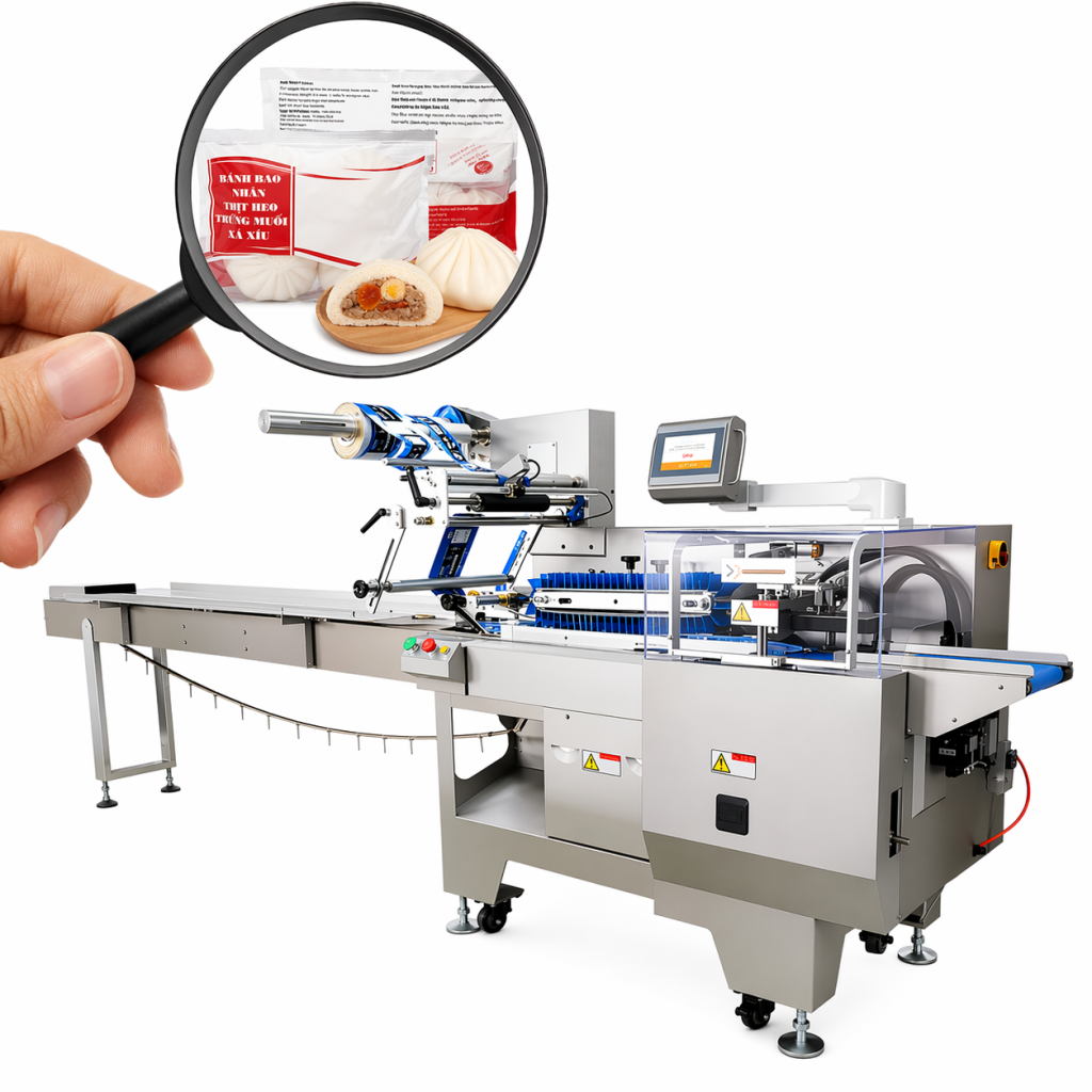 The bun packaging machine is suitable for medium and large production facilities and frozen food businesses.