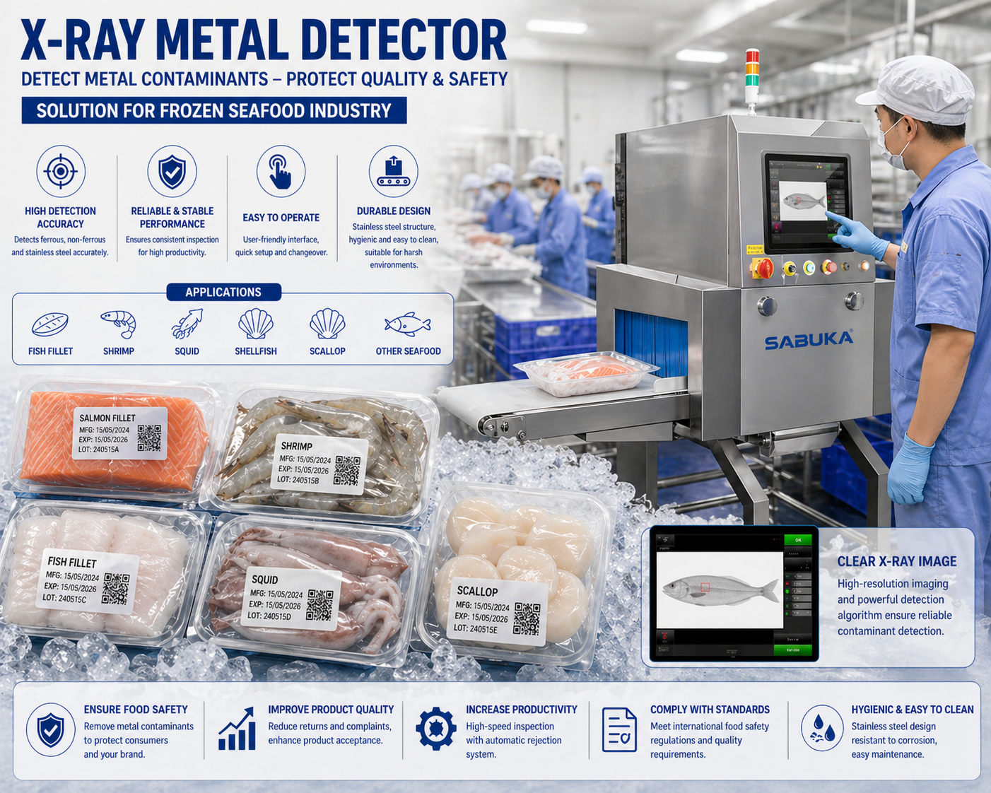 One of the major challenges in the frozen seafood industry is printing information on frozen packaging.