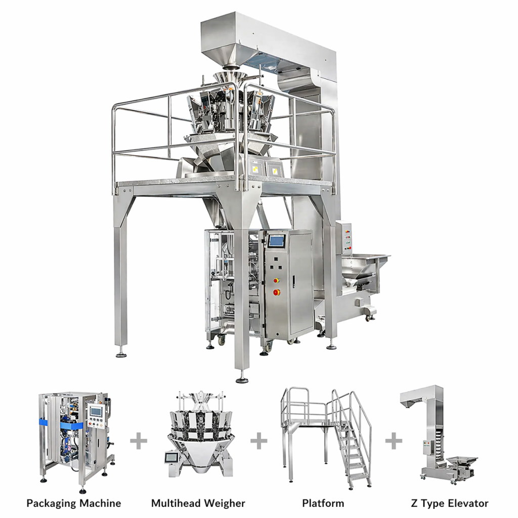 The granule packaging machine can be easily connected with devices such as multihead weighers, electronic scales, conveyors, and automation robots.
