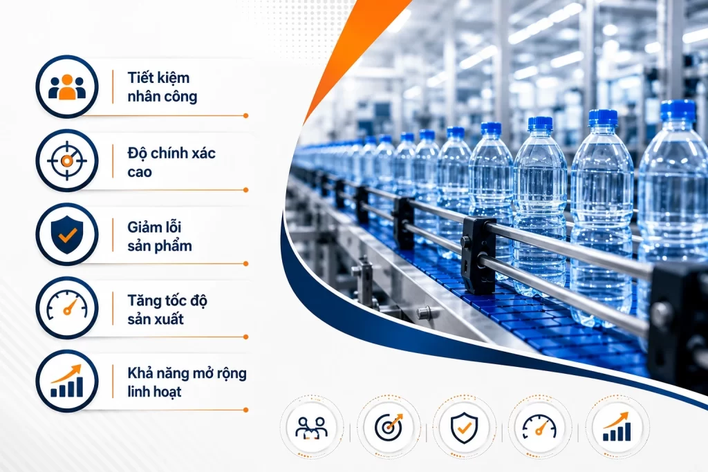Lợi ích khi triển khai dây chuyền chiết rót tự động