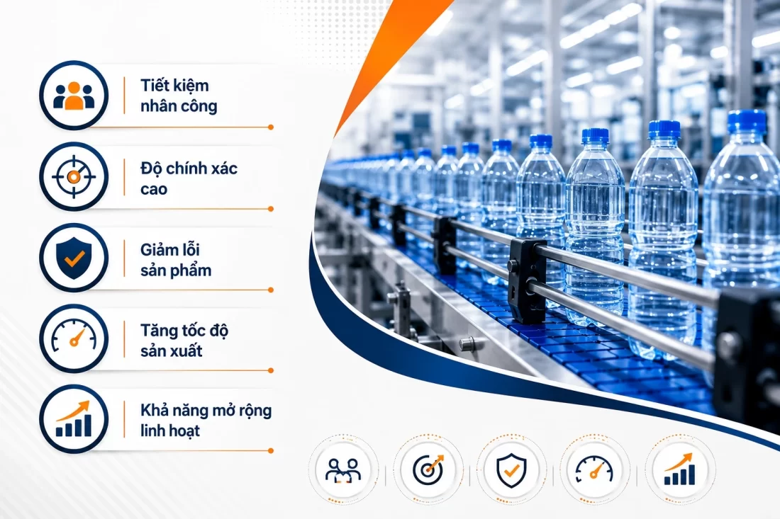 Lợi ích khi triển khai dây chuyền chiết rót tự động