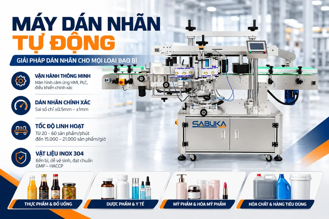 Máy dán nhãn trong giải pháp in date và truy xuất nguồn gốc sản phẩm
