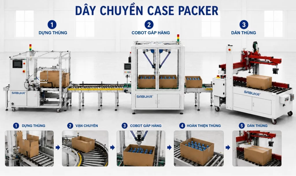 Nguyên lý hoạt động của hệ thống Case Packer