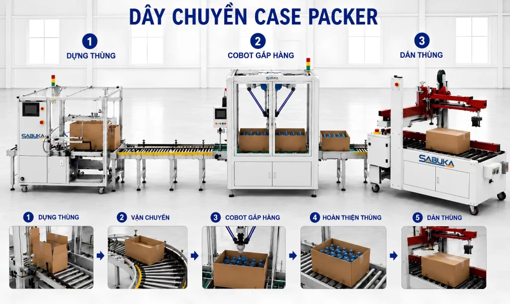 Nguyên lý hoạt động của hệ thống Case Packer