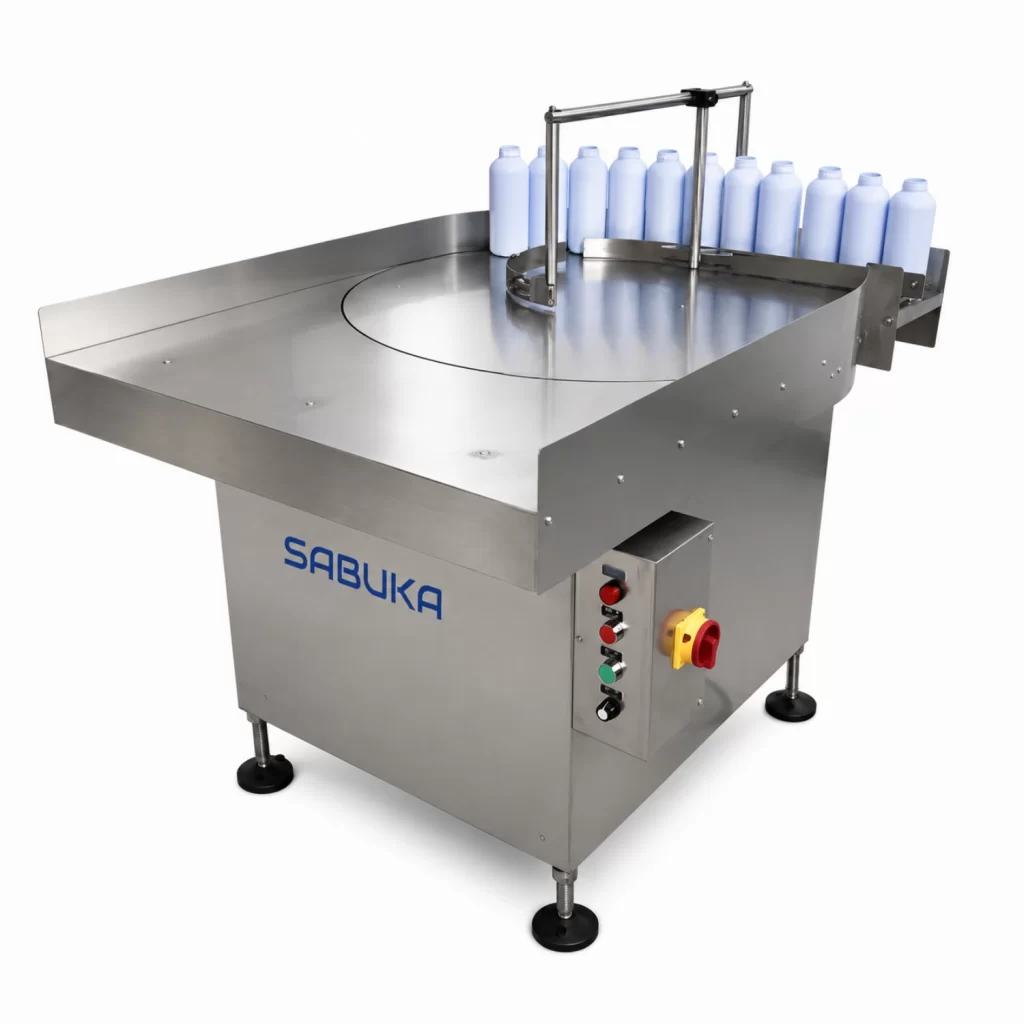 Máy cấp chai bán tự động SABUKA SBK-TFM-7200 dạng mâm xoay