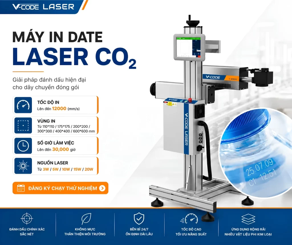 Máy in date laser CO2 trong giải pháp truy xuất nguồn gốc thực phẩm