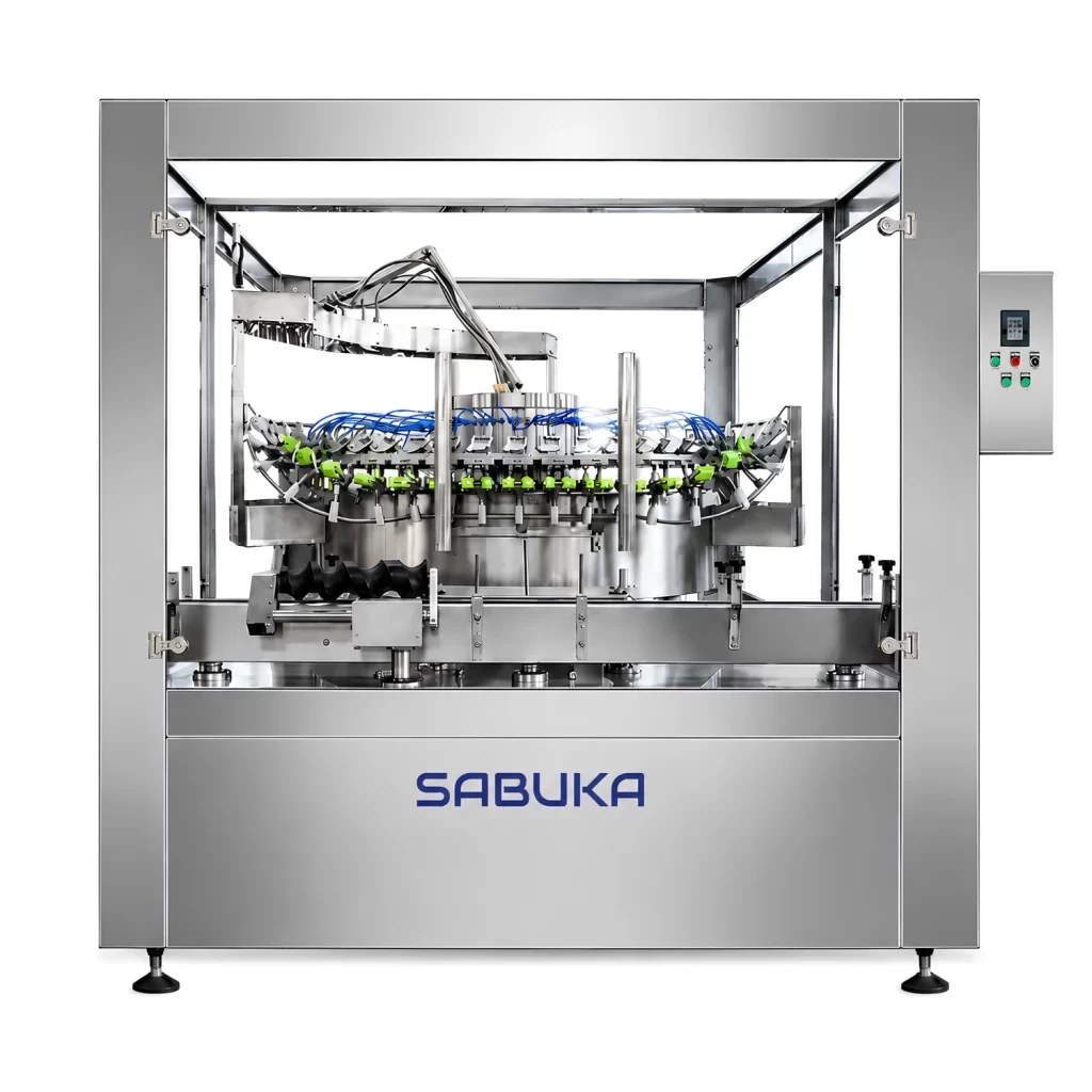 Máy rửa chai lọ thủy tinh, nhựa PET tự động nhiều vòi SABUKA SBK-ABM-2400