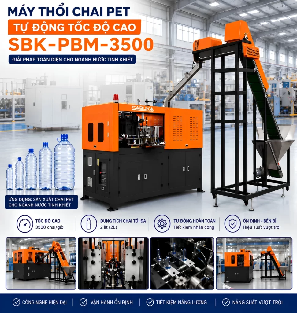 Máy thổi chai pet PBM – 3500