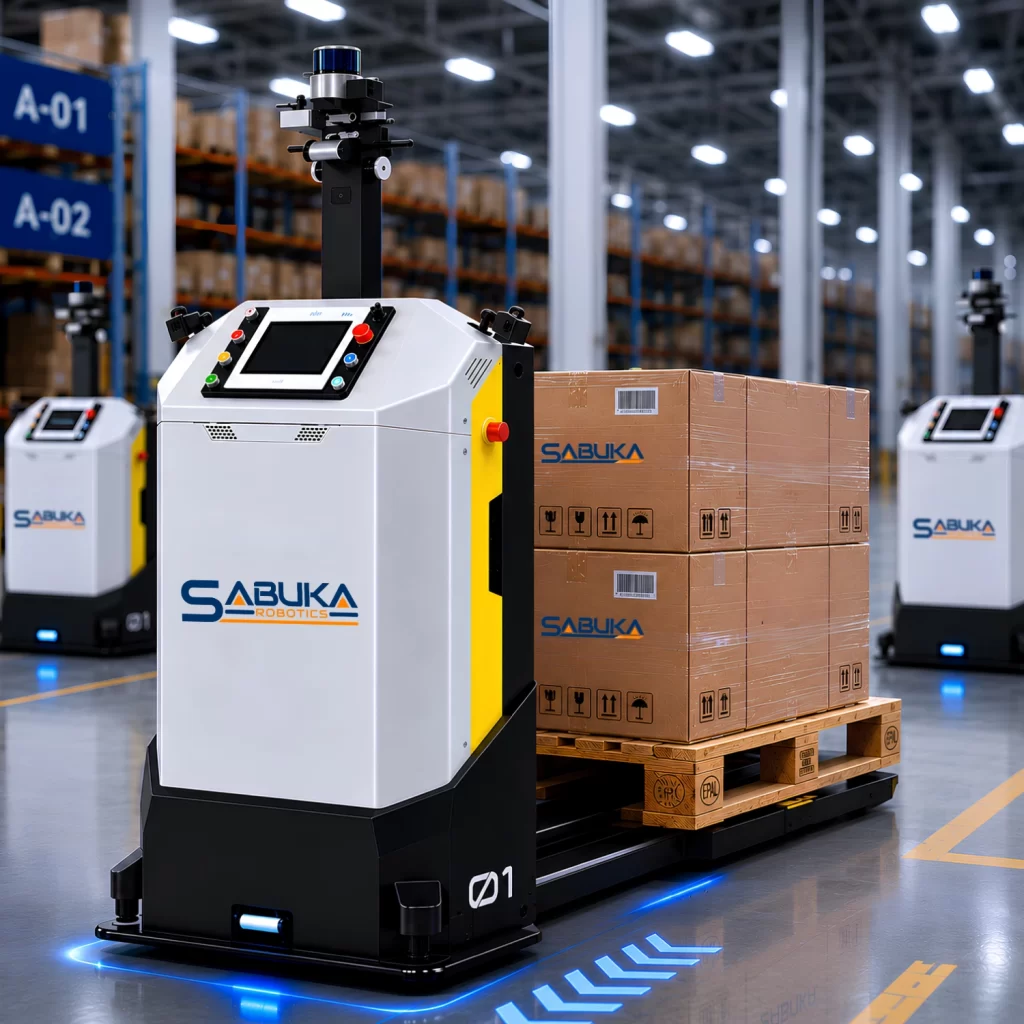 <em>Với khả năng vận hành tự động thông minh, tối ưu logistics nội kho và hoạt động ổn định 24/7, xe tự hành AGV SABUKA SBK-PAL2000 là giải pháp phù hợp cho nhiều mô hình sản xuất và kho vận hiện đại</em>