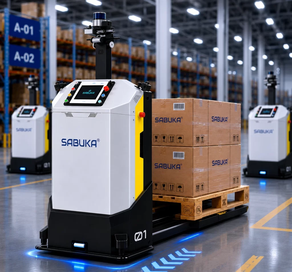 Xe tự hành AGV Sabuka tự động chính xác cao đạt chuẩn